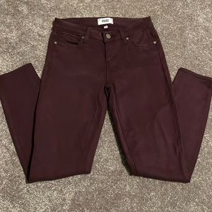 Paige vertugo ankle wine colored skinny pants 26